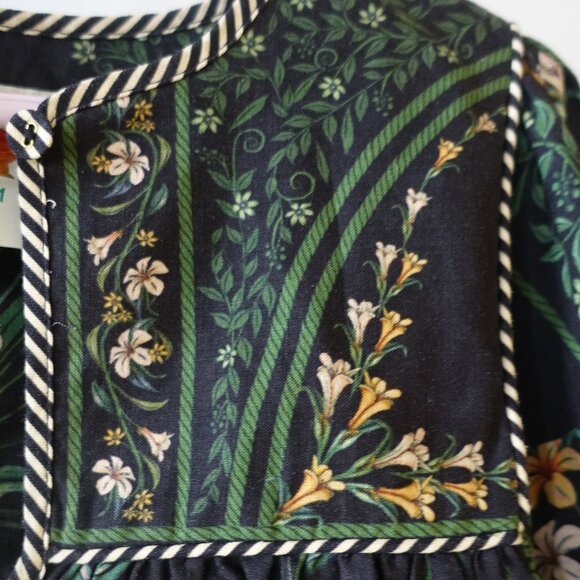 Farm Rio Black Flowers Arch Blouse XS 0 S SM Small top - Picture 15 of 16